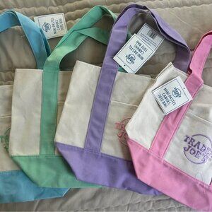 Trader Joe’s Pastel Mini Tote Bags – Full Set of 4 – NEW